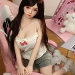 日本倉庫在庫あり 140cm Eカップ シリコンヘッド×TPEボディ リアルメイク/植毛（眉・まつ毛）仕様 ゼリー胸 2穴 ラブドール