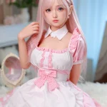 【ハイブリッド】148cm Eカップ シリコンヘッド×TPEボディ リアルメイク/植毛（眉・まつ毛）仕様 ゼリー胸 2穴 ラブドール