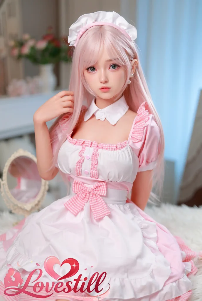 【ハイブリッド】148cm Eカップ シリコンヘッド×TPEボディ リアルメイク/植毛（眉・まつ毛）仕様 ゼリー胸 2穴 ラブドール