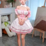 【ハイブリッド】148cm Eカップ シリコンヘッド×TPEボディ リアルメイク/植毛（眉・まつ毛）仕様 ゼリー胸 2穴 ラブドール