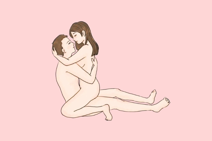 对面座位の基本姿勢イメージ図