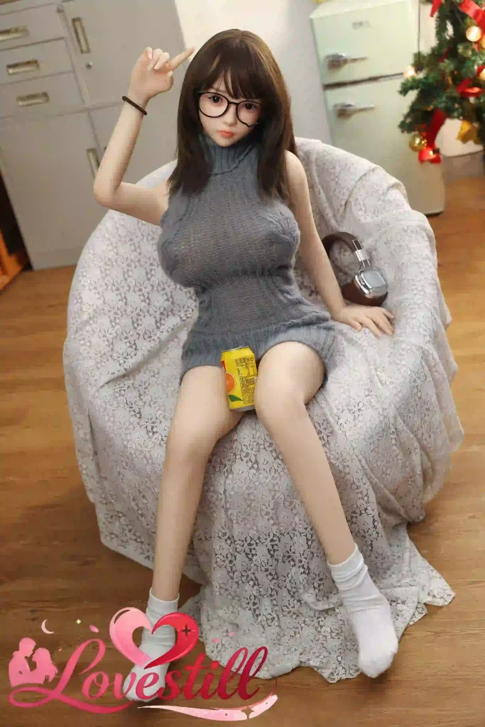 【ハイブリッド】140cm Eカップ シリコンヘッド×TPEボディ リアルメイク/植毛（眉・まつ毛）仕様 ゼリー胸 2穴 ラブドール