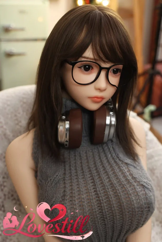 【ハイブリッド】140cm Eカップ シリコンヘッド×TPEボディ リアルメイク/植毛（眉・まつ毛）仕様 ゼリー胸 2穴 ラブドール