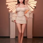 日本倉庫在庫 148cm Fカップ シリコンヘッド×TPEボディ リアルメイク/植毛（眉・まつ毛）仕様 ゼリー胸 2穴 ラブドール