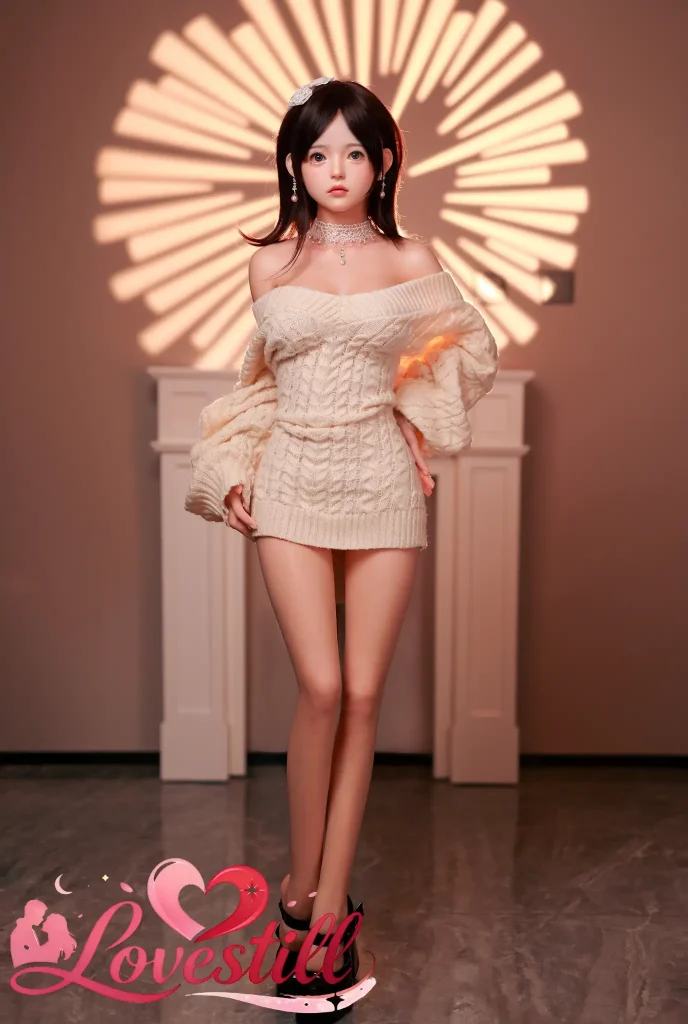 日本倉庫在庫 148cm Fカップ シリコンヘッド×TPEボディ リアルメイク/植毛（眉・まつ毛）仕様 ゼリー胸 2穴 ラブドール