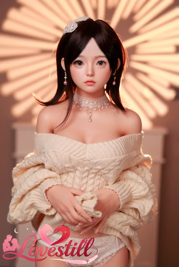 日本倉庫在庫 148cm Fカップ シリコンヘッド×TPEボディ リアルメイク/植毛（眉・まつ毛）仕様 ゼリー胸 2穴 ラブドール