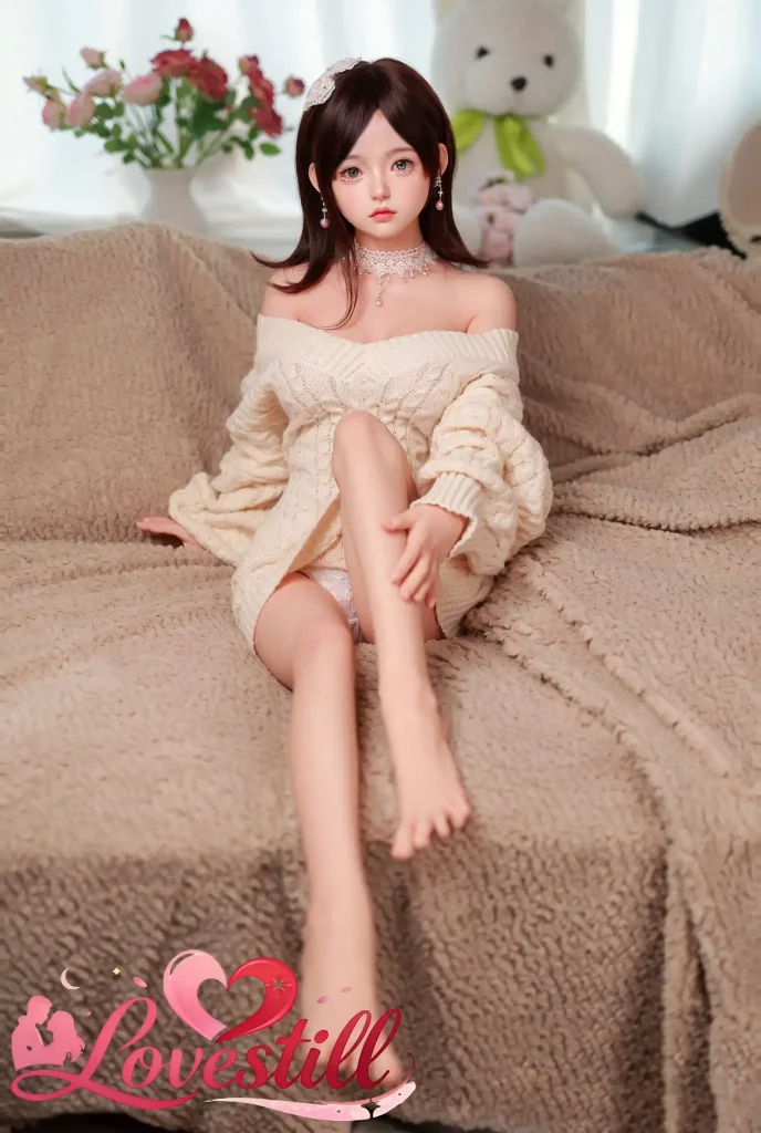 日本倉庫在庫 148cm Fカップ シリコンヘッド×TPEボディ リアルメイク/植毛（眉・まつ毛）仕様 ゼリー胸 2穴 ラブドール