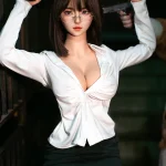 日本倉庫在庫【ハイブリッド】161cm Eカップ シリコンヘッド×TPEボディ リアルメイク/植毛（眉・まつ毛）仕様 ゼリー胸 2穴 ラブドール