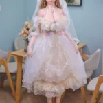 日本倉庫在庫あり 157cm Fカップ シリコンヘッド×TPEボディ リアルメイク/植毛（眉・まつ毛）仕様 ゼリー胸 2穴 ラブドール