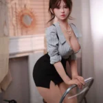 【ハイブリッド】163cm Eカップ シリコンヘッド×TPEボディ リアルメイク/植毛（眉・まつ毛）仕様 ゼリー胸 2穴 ラブドール