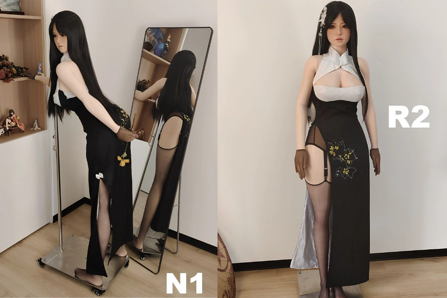 重量級TPEドールを支えるラブドールスタンド使用シーン